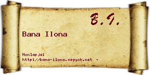 Bana Ilona névjegykártya
